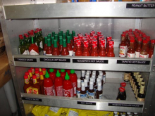 All kinds of hot sauce in dry storage!