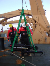 Hoisting the Video Plankton Recorder (VPR)