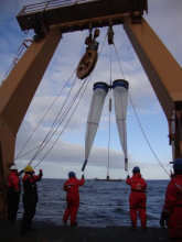 The Bongo net hoisted from the A Frame