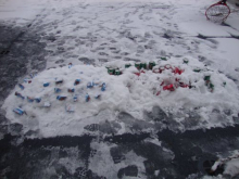 Ice cream and soda chillin' in the snow