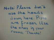 Board of Lies telling us the sewer pipes - NO restrooms!