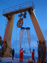 Dr. Campbell and Kristina deploying the Bongo Nets