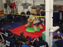 Sumo night in the helo hangar!