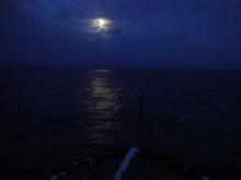 The moon shone on the Bering Sea...before the storm!