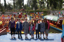 Xochimilco dock with trajinera in background