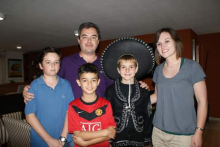 Mikey, his host family and Megan