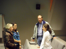 Senator Tom Udall talks with students