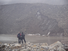 Wes and Greg looking at a region of ice.