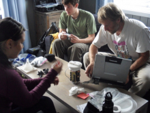 Al, Greg and Diana working on the Interval-o-meter.