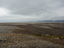 Looking out at the ocean from the Karst Lake.