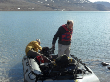 Al and Steve fixing the broken boat.