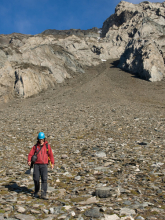 Wes researching talus slopes.