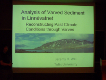 Jeremy presents thesis work on sediment cores.