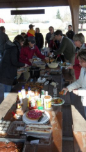 potluck buffet table