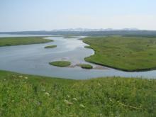 Stolbevaya River from the high terrace