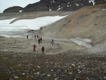 The group at the first karst lake