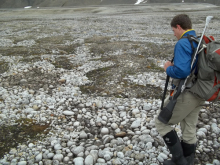 John amongst the rounded cobble sections