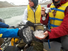 Louise and Dagmar with lake ice