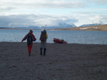 Homeward bound after a day on the glacier...