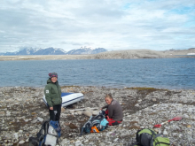 Elin and Hanna at our Karst Site