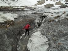 John boldly going into the meltwater.