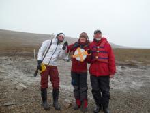 Louise, Dagmar, and Mike about to go out coring.