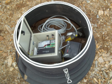 View inside the permafrost borehole casing.