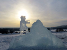 Ice Sculpture Outside of Museum