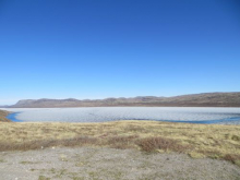 Long Lake with the ice breaking up from winter