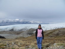 Standing in front of the ice sheet