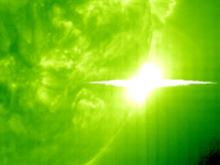 Solar Flare taken by NASA Solar and Heliospheric Observatory