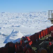 Coordinating a Jumbo piston coring operation off the starboard side