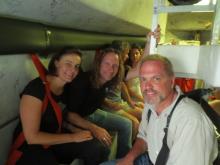 Leanne Armand , Sean Gulick and myself inside the life raft at 100f!