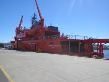 The Aurora Australis in Hobart harbor.  