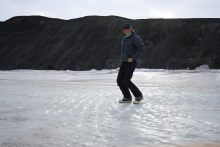 Heidi trying to dance on the ice