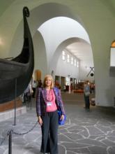 PolarTREC teacher Jackie Hams in the Viking Ship Museum