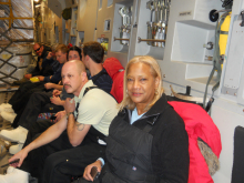 Jackie Hams aboard the C-17 Ice flight.