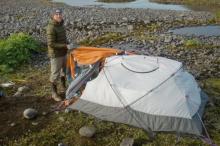 taking down the tent