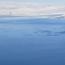 Glaciers flowing into the ocean