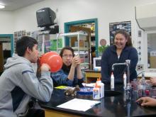 Austin assists by inflating the balloon with all of that hot air!!!