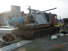 Abandoned heavy equipment.