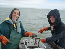 Stephanie and I begin the process of sorting through the mud.