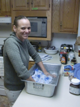  Tara makes ice to help transport all of the samples.