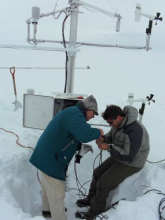 Nico and Carl completing electrical work on AWS