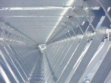 View looking down the middle of the 50-meter Swiss Tower