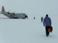 Leaving Summit Station on the last flight of the season.