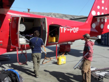 Nikko loading plane for departure to South Dome AWS