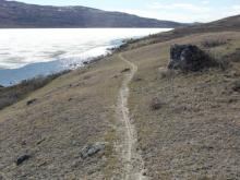 Trail along Lake Ferguson, heading west.