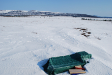 Tundra with snow cover.