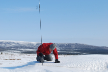 John measuring snow depth